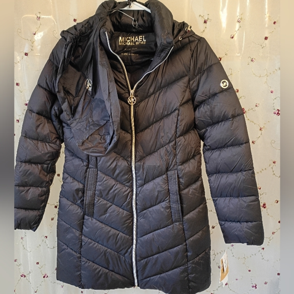 NWT Michael Kors Womens Hooded Packable Puffer Coat